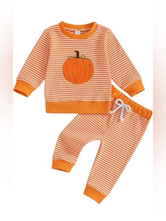 Other - Striped Orange Pumpkin Baby Outfit